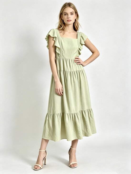 E L L I A T T Dresses & Skirts - NWT Elliatt Women's Green Ruffle Maxi Dress Size XL
